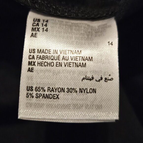 INC Black Pull On Skinny Leg Pants with Decoration Zippers on the side Size 14 - Picture 5 of 12